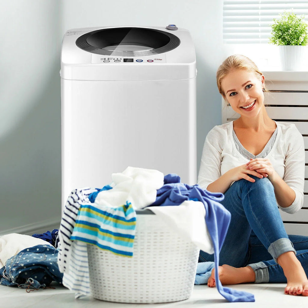 Portable 7.7 lbs Automatic Laundry Washing Machine with Drain Pump H59445