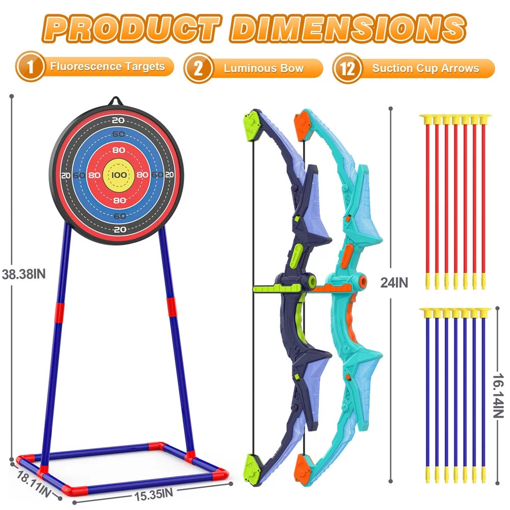 Bow and Arrow Kids Archery Set with 14 Suction Cups Arrows and Target U93487
