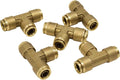 Brass Push to Connect Union Tee Air Brake Tube Fitting, 1/2" Tube OD, 5 Pack Z888