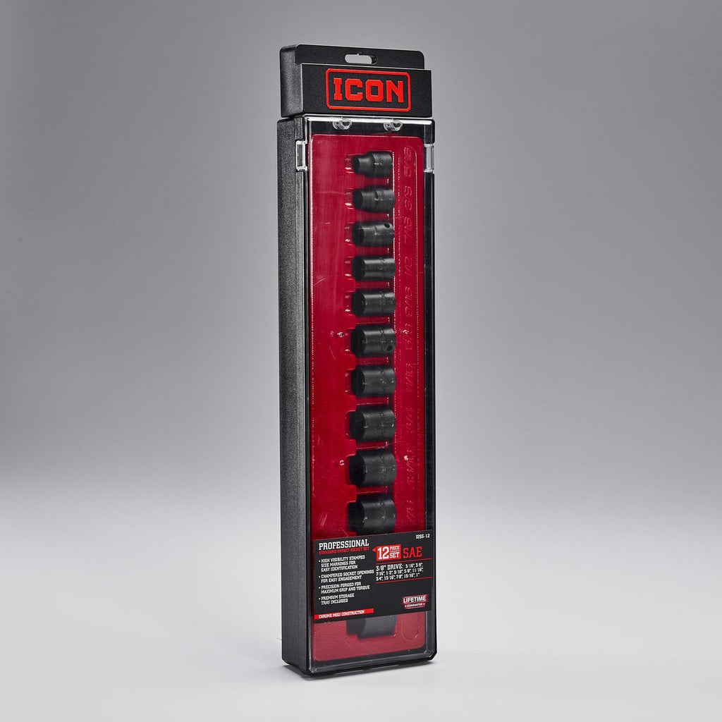 3/8 in. Drive SAE Impact Socket Set, 12 Piece K6891
