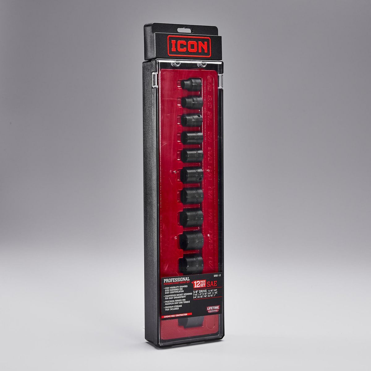 3/8 in. Drive SAE Impact Socket Set, 12 Piece K6891