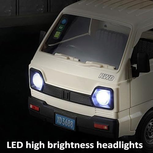 Remote Control Car 1:16 Scale RC Pickup Truck 2.4GHz All Terrain with Spray & Light 3 Batteries White H898