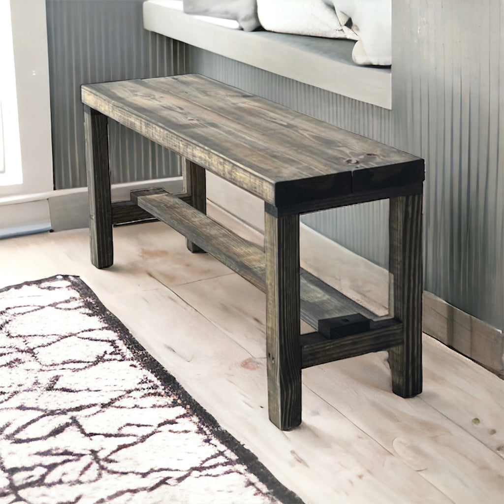Solid Wood Entryway Accent Bench X7269