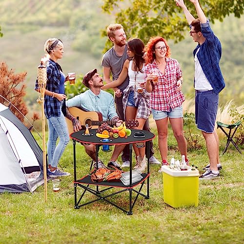 Portable Folding Picnic Table with 4 Cup Holders and Carrying Bag F94323