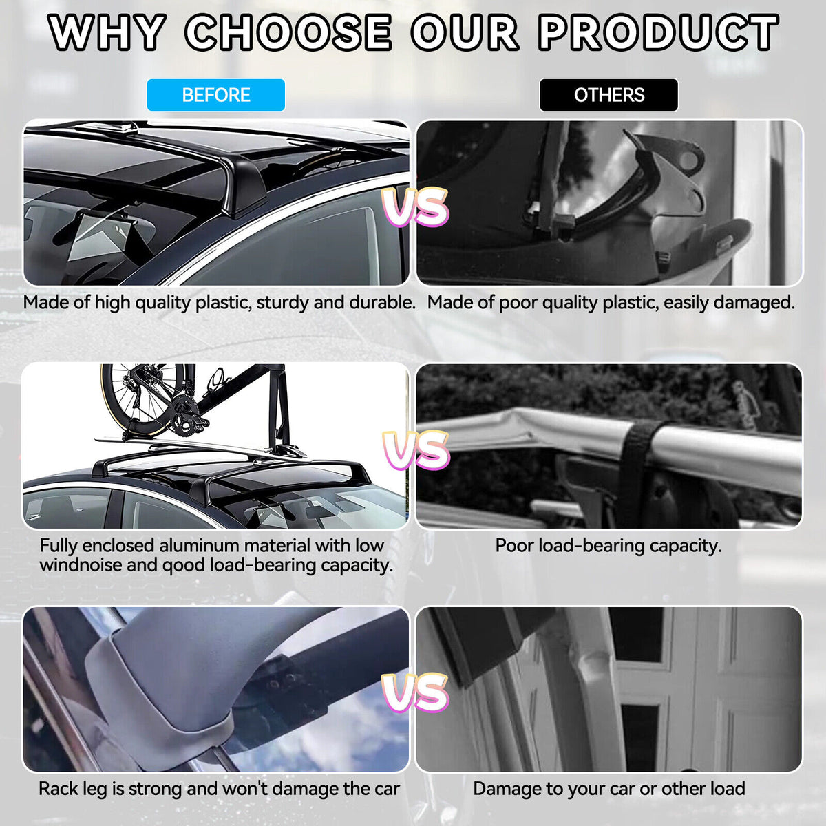 Aluminum Roof Rack Cross Bars for Tesla Model Y 2020-2024 Y44316