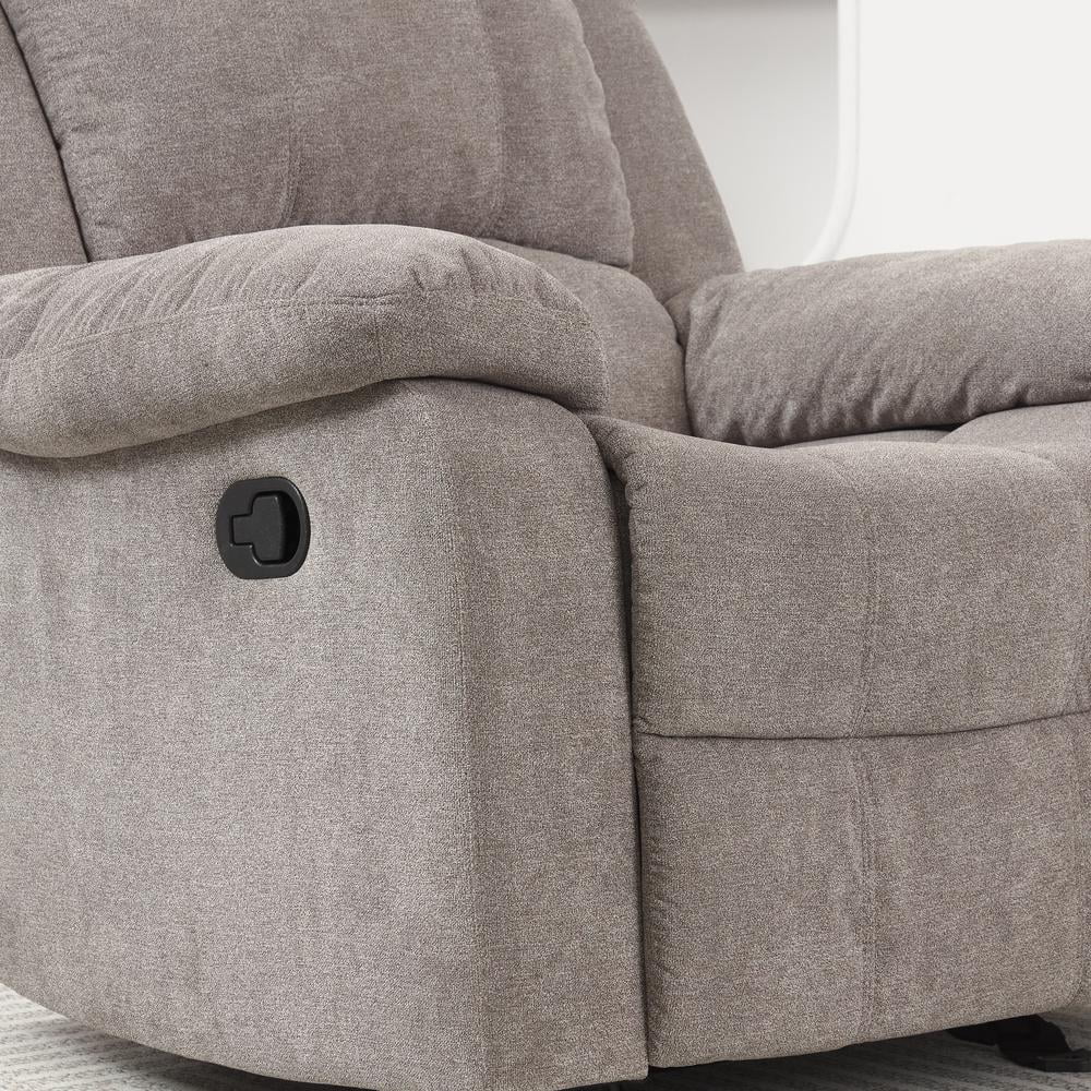 Ash Grey Microfiber Glider Rocker Recliner I694
