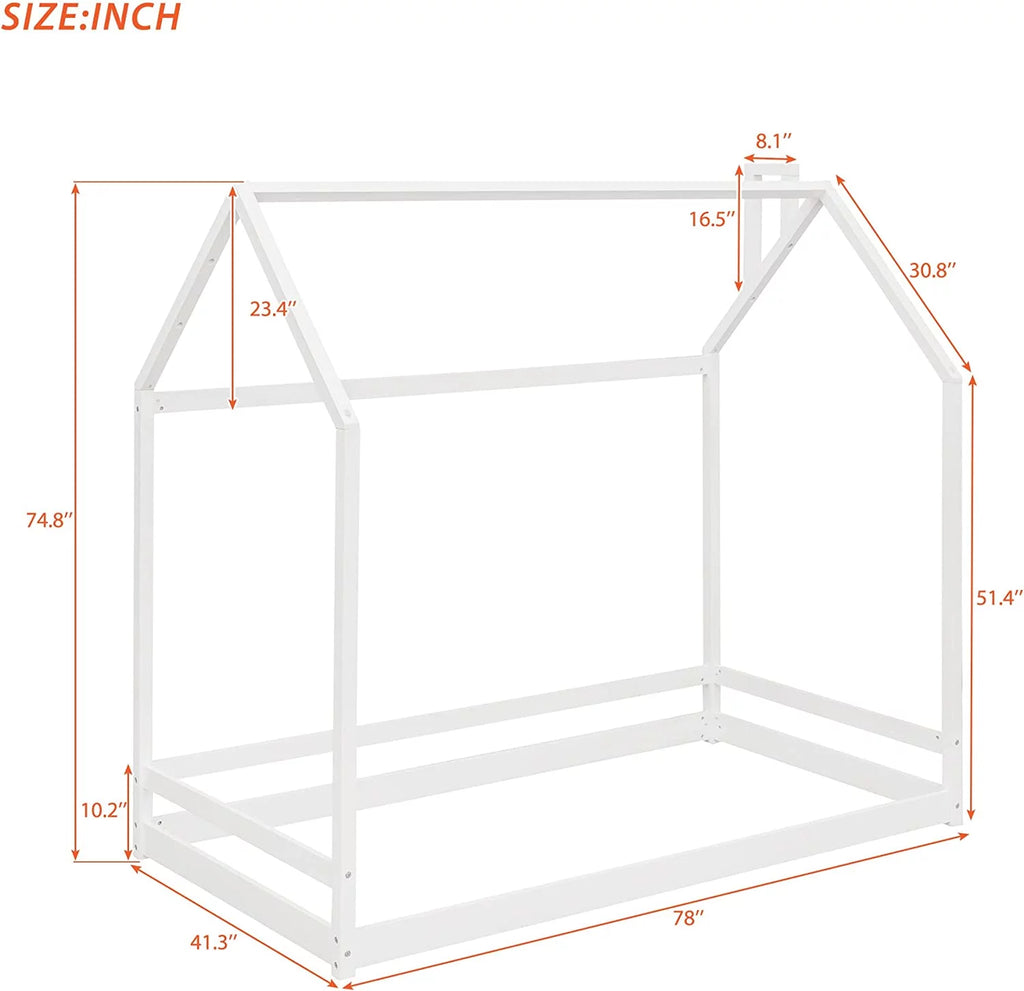 Wood Twin Size House Bed K58547