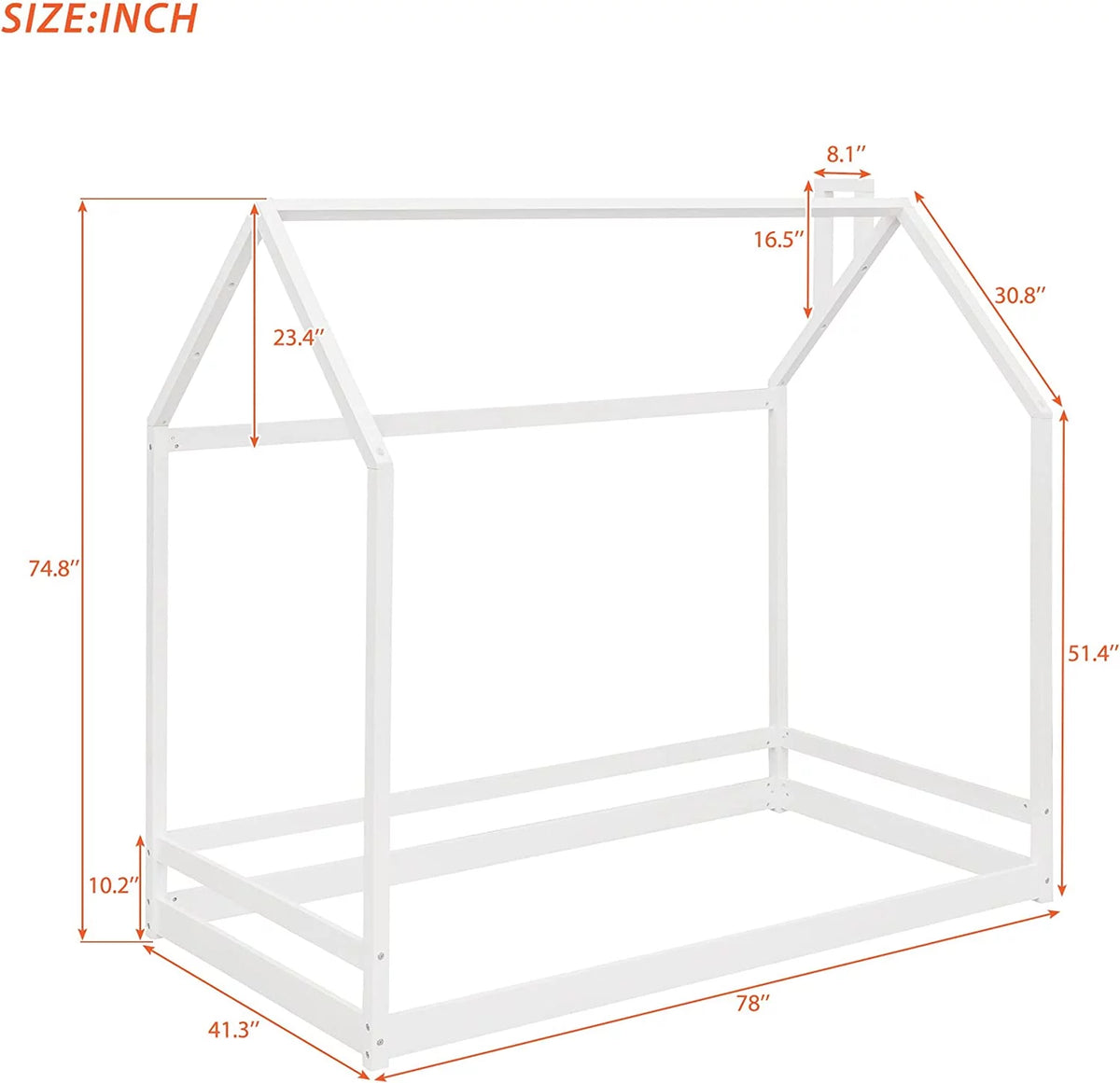 Wood Twin Size House Bed K58547