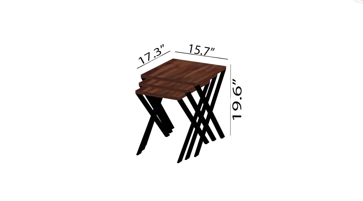 White 3 Pcs Nesting Table Z887951