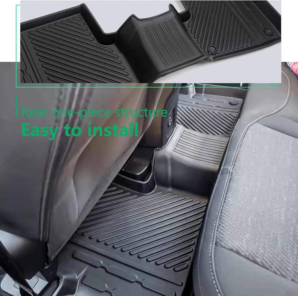 Black TPE Floor Liners for 4-Door Bronco 2021-2022, 1st and 2nd Row Q8610