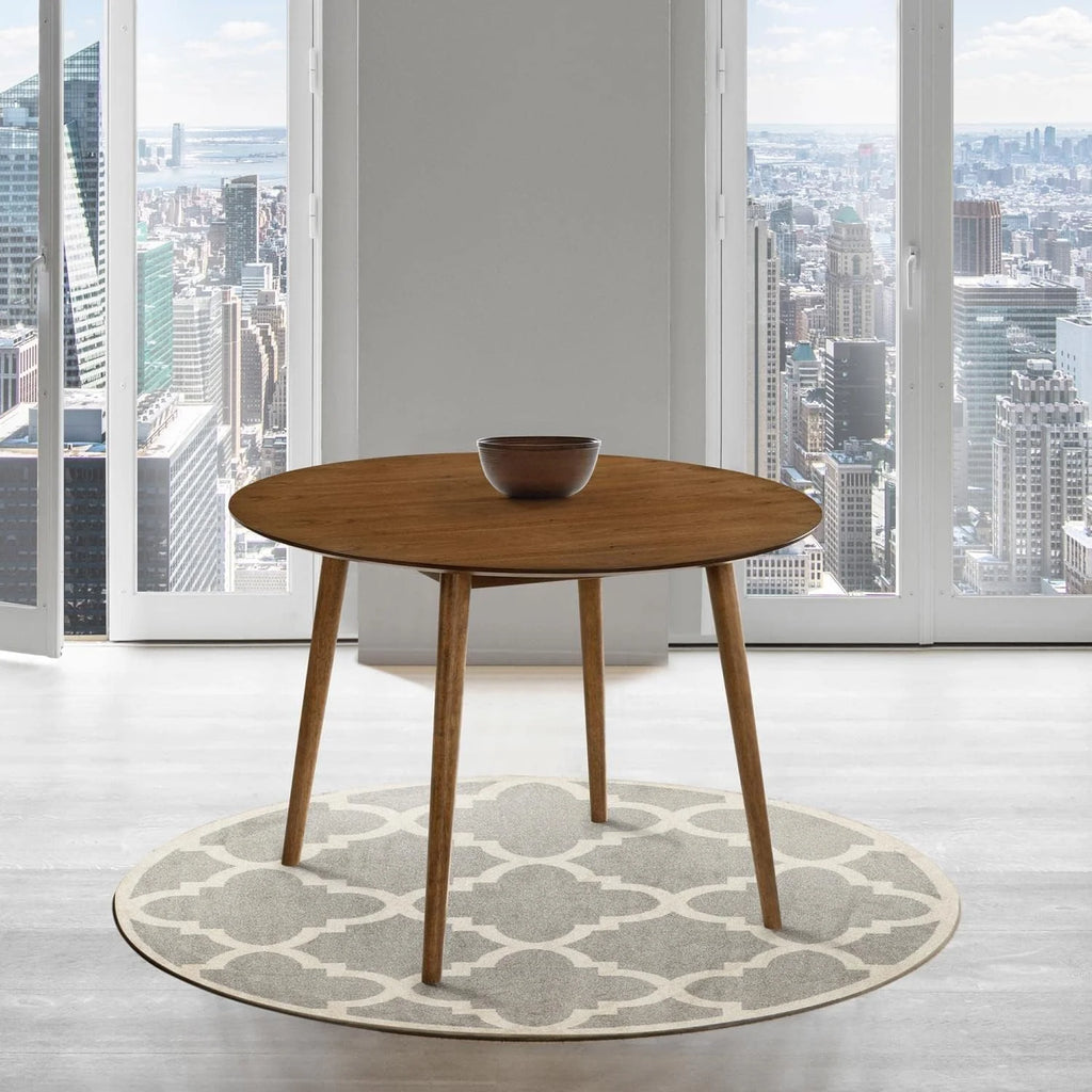 42" Round Walnut Wood Dining Table N775726