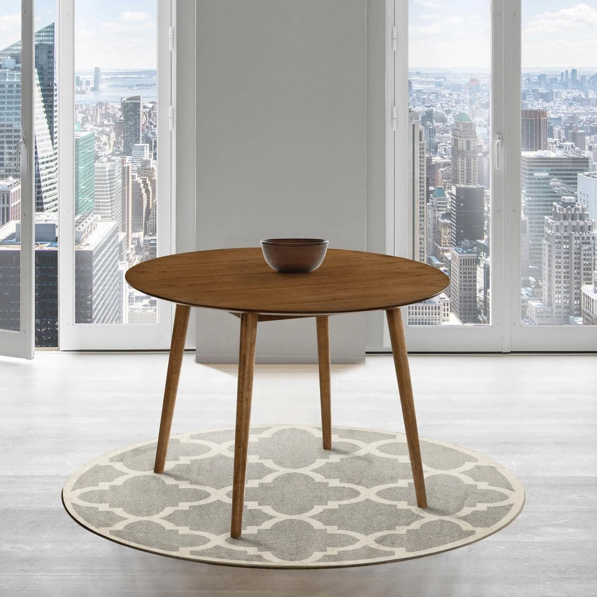 42" Round Walnut Wood Dining Table N775726