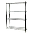 Chrome Wire Shelving Unit, 4 Shelves Z597