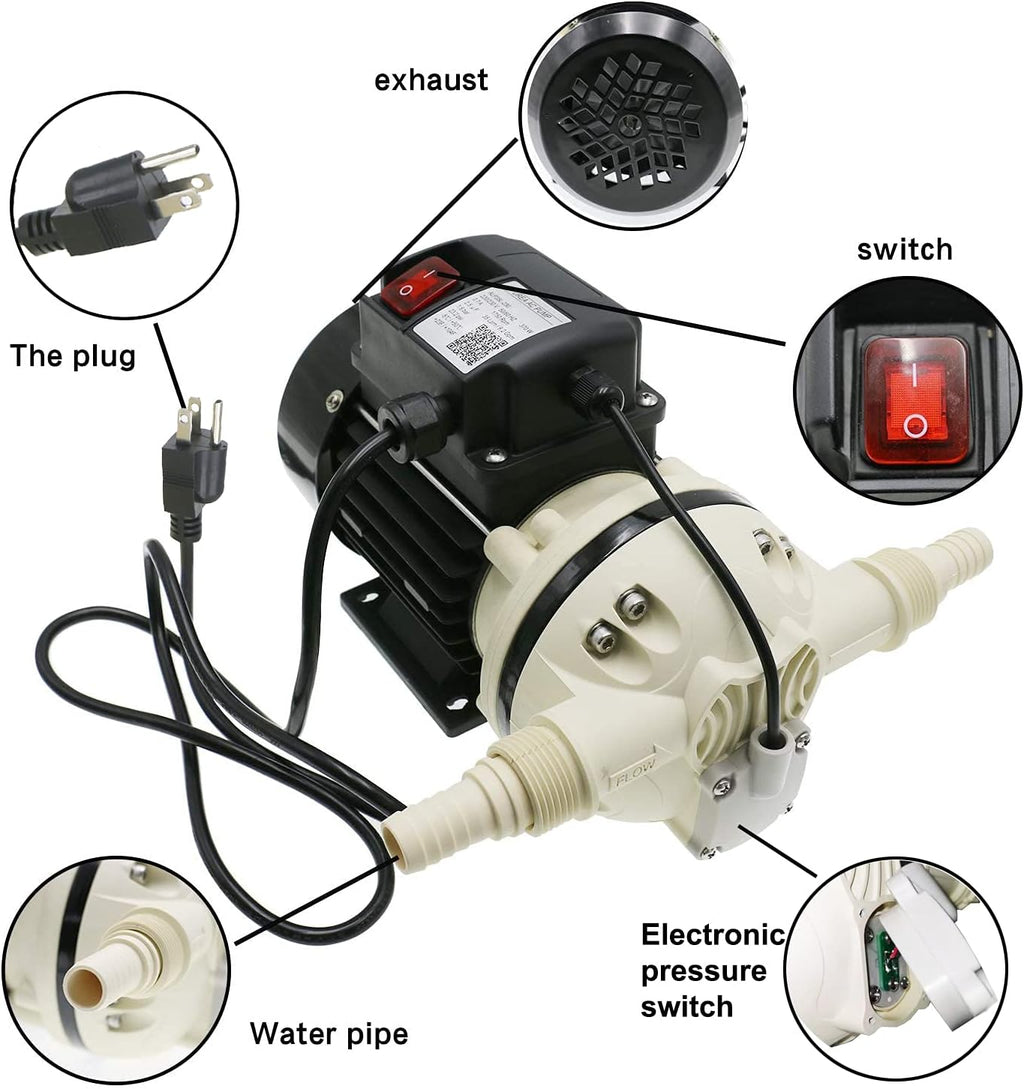 Industrial Water Pressure Pump, 9.2 GPM, 115VAC, 23PSI, 370W Q88648