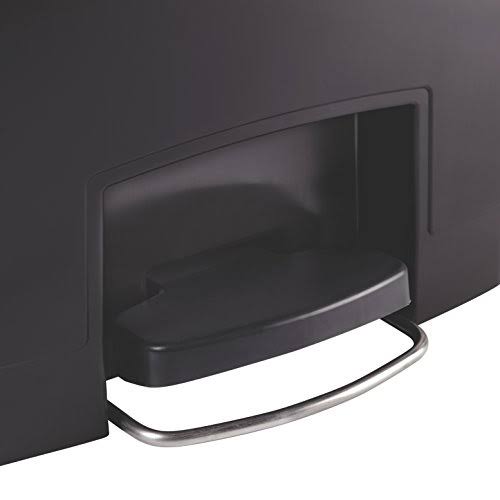 Black 13.2 Gal Plastic Step-On Trash Can J9890