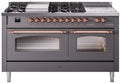 60 Dual Fuel Propane Gas Range Matte Graphite Copper Trim C677