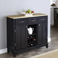 Black 3 Drawer Wood Server P92928