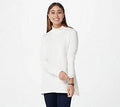Pima Mock-Neck Trapeze Hem Top P812922