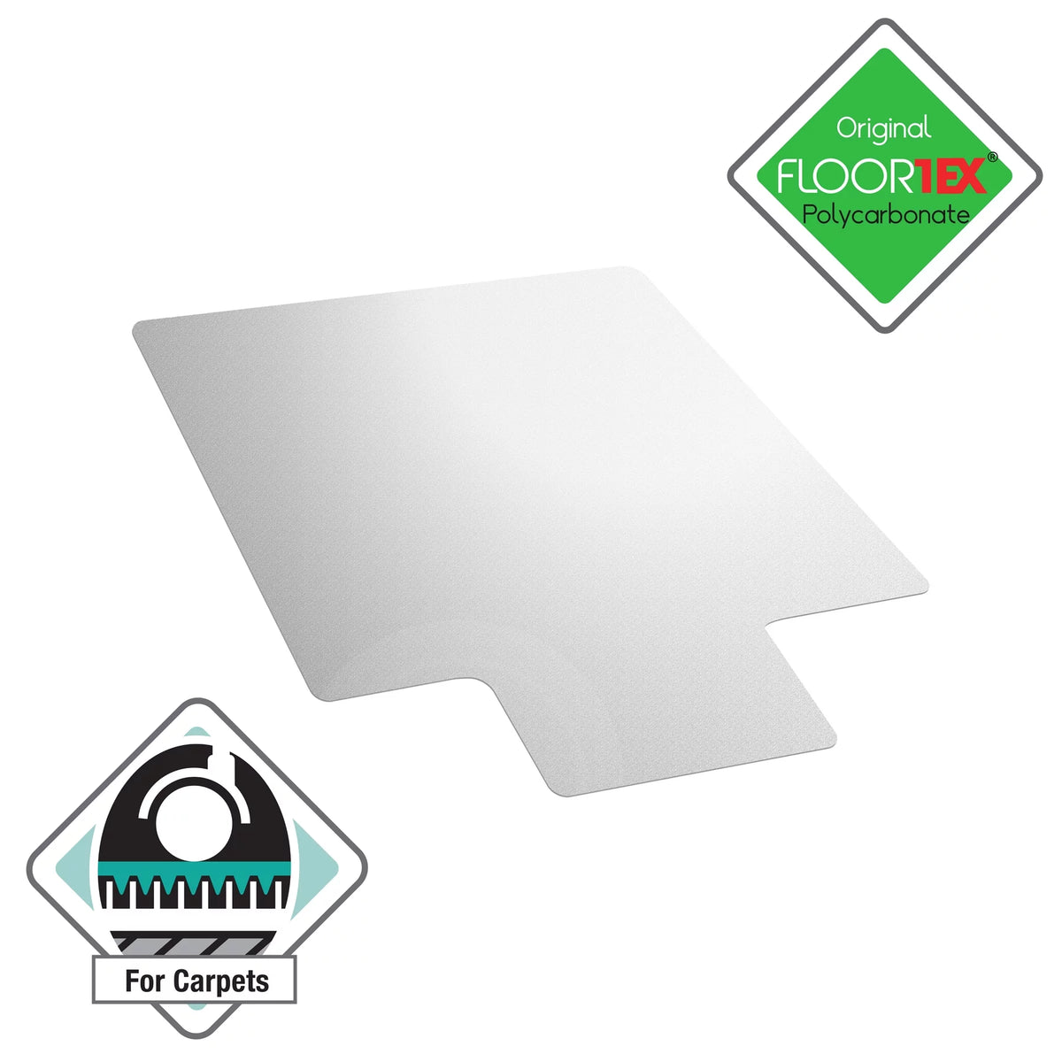 Clear Polycarbonate Chair Mat for Carpets up to 1/2" - 35 x 47" F35454