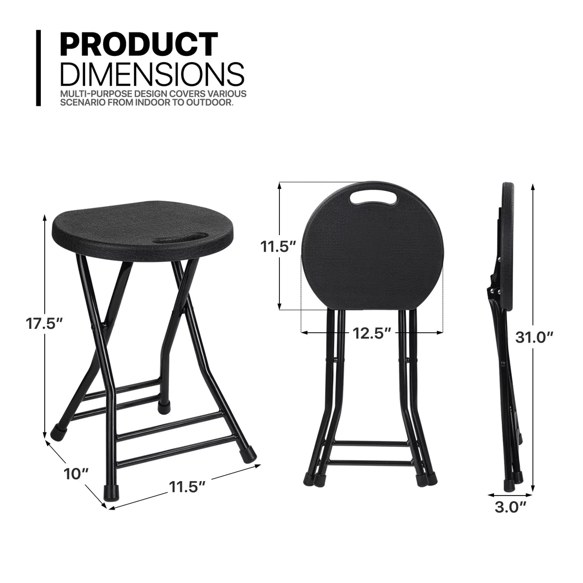 7 Pieces 6 FT Folding Table and Chair Set Black O751