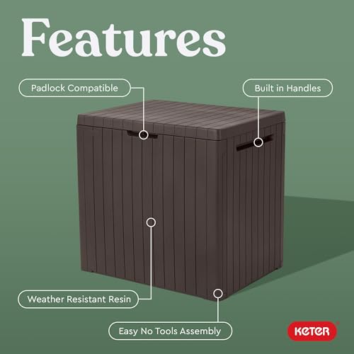 30 Gallon Resin Outdoor Storage Box and Side Table D349