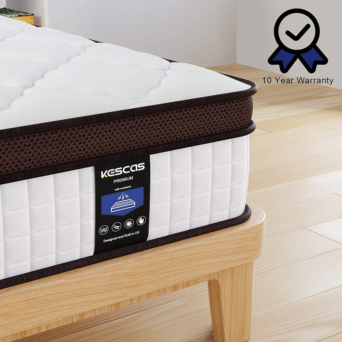 10 Inch Medium Firm Hybrid Twin Mattress F489153