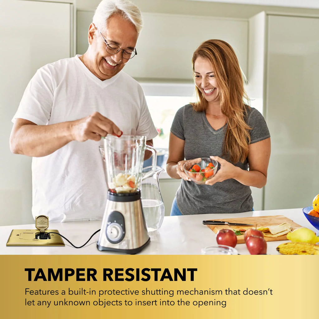 20A Tamper Resistant Recessed Floor Outlet with Flip Lid and Brass Cover K161770