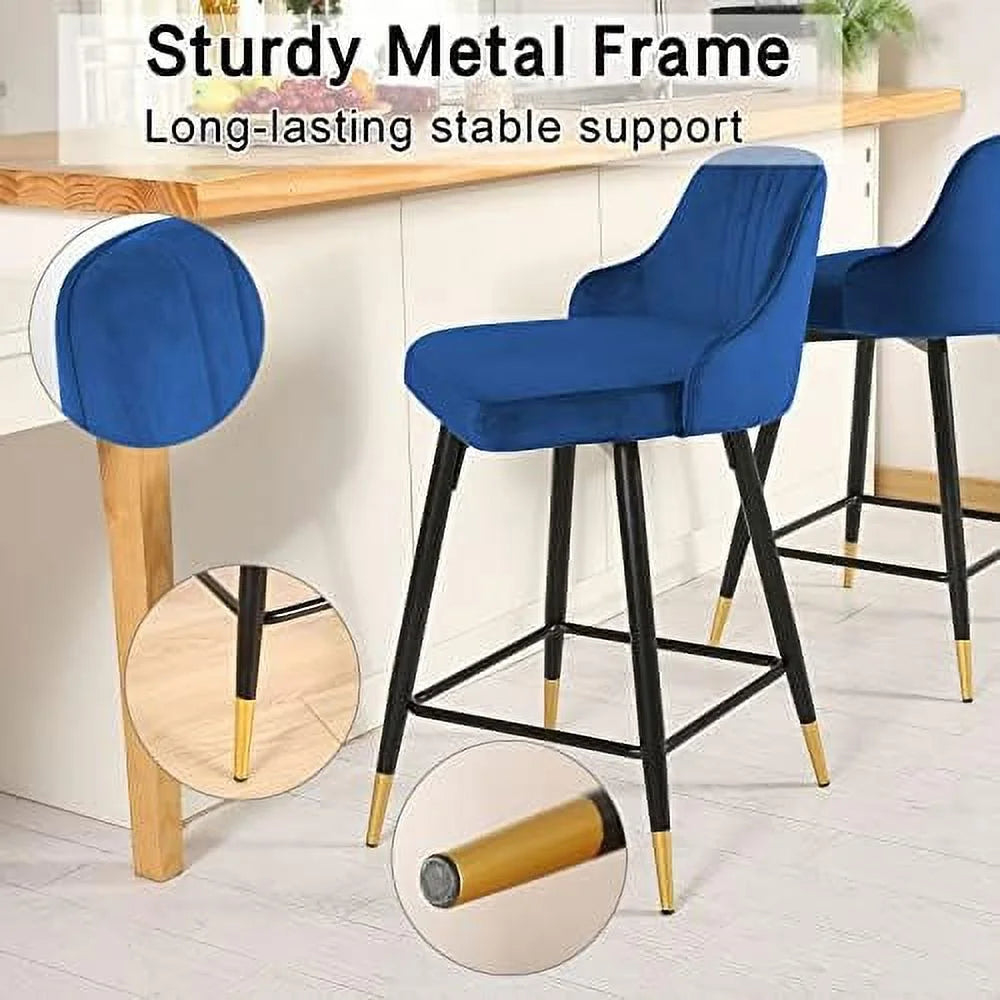 Gray Velvet Swivel Counter Height Stools with Back Z740