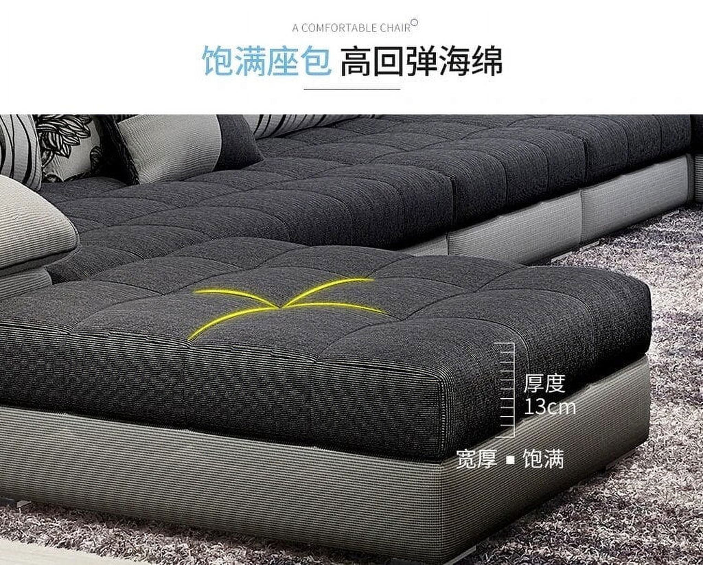 Fabric U Shape Sectional Sofa U174