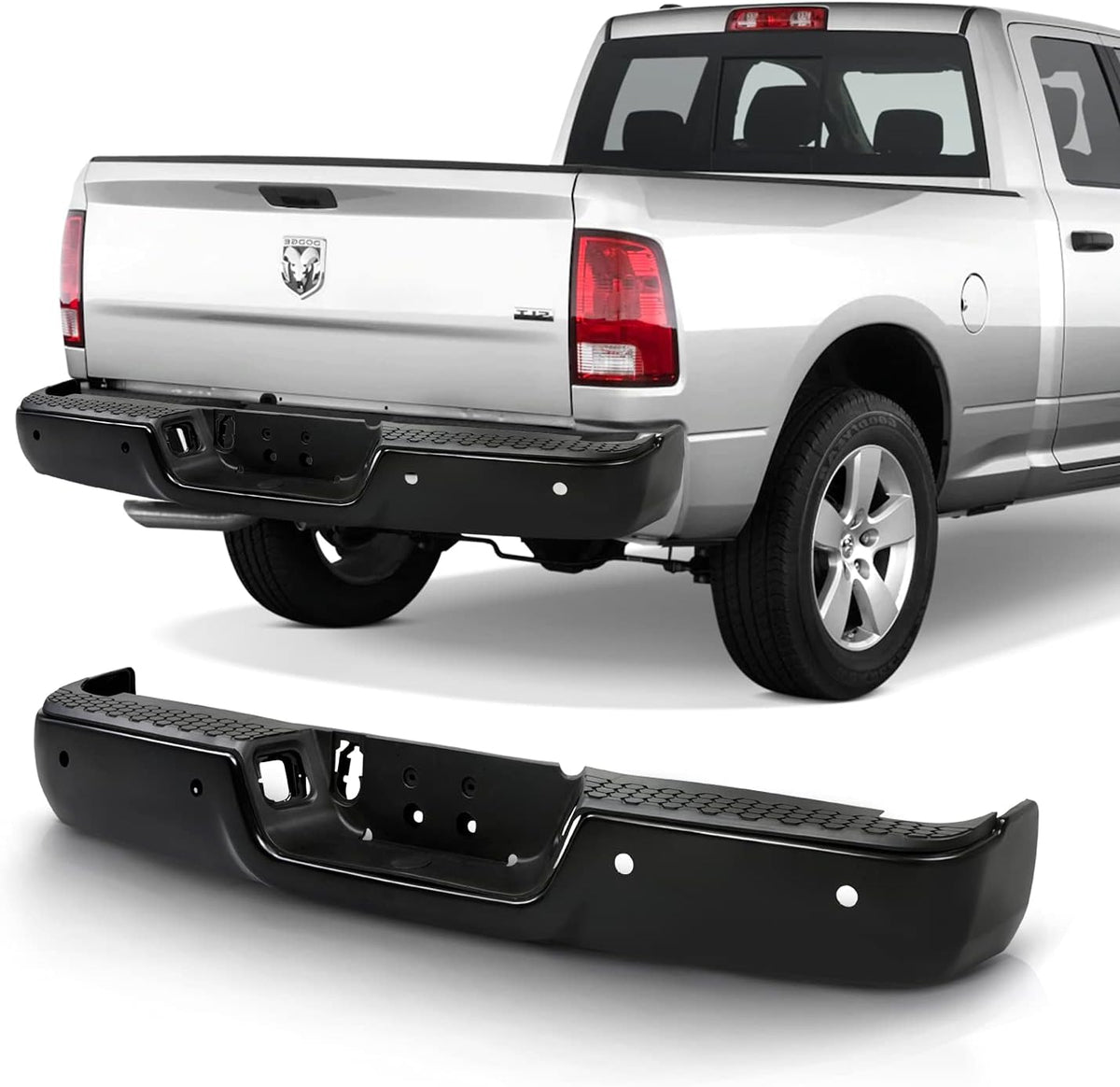 Chrome Rear Bumper Black Step Pad H1701