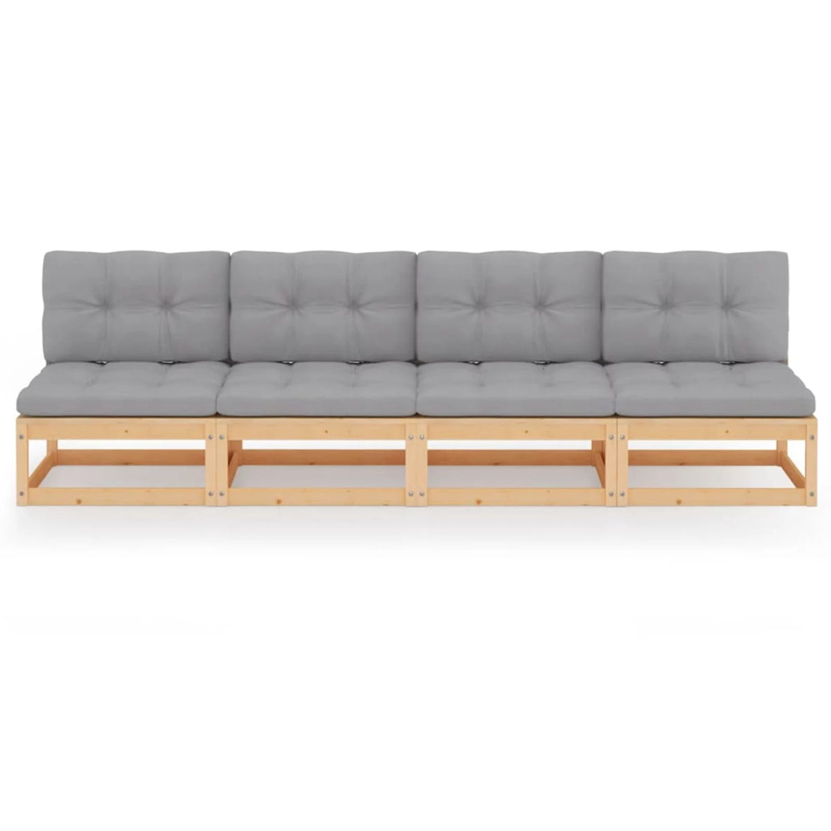 4-Seater Patio Sofa with Cushions Solid Wood Pine P340424