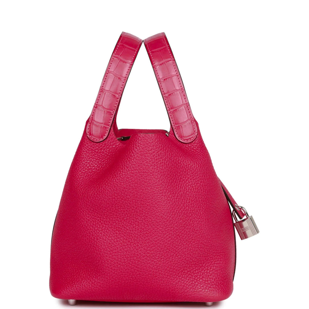 Framboise Clemence and Matte Alligator Touch 18 Picotin Lock O603979