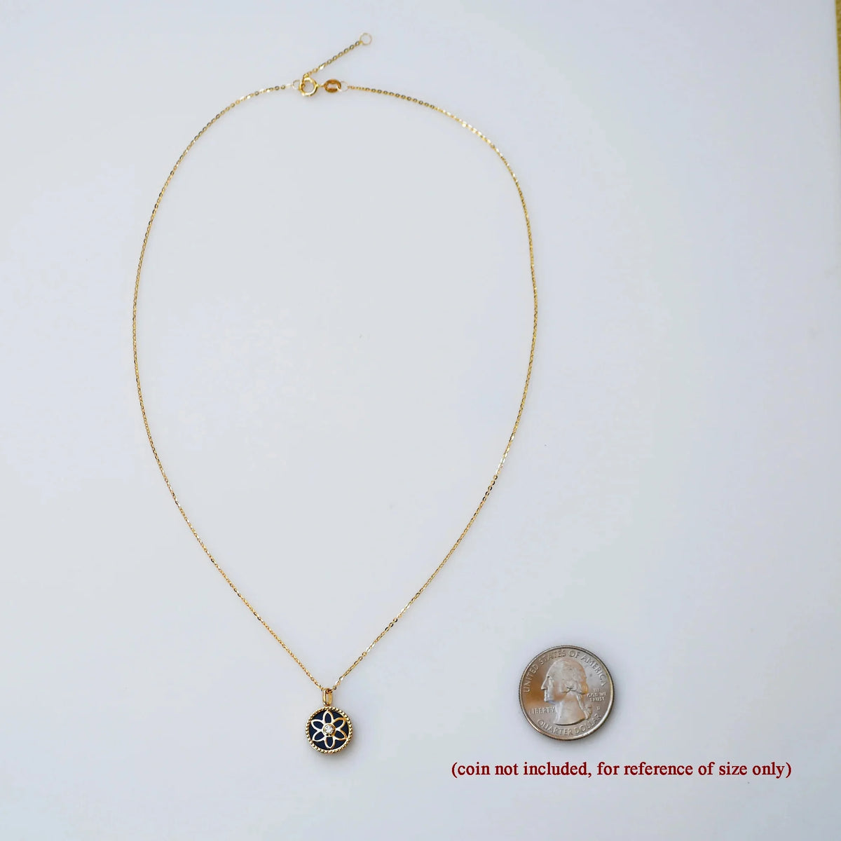 18k Yellow Gold Diamond Black Agate Necklace K39767
