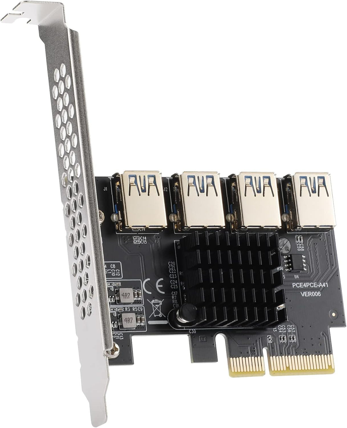 2 Pack PCIE Riser 1X to 16X Graphics Extension Adapter Card with USB 3.0 Cable B340715