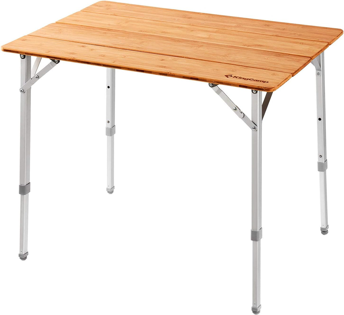 Bamboo Folding Camping Table with Adjustable Height Aluminum Legs O1281