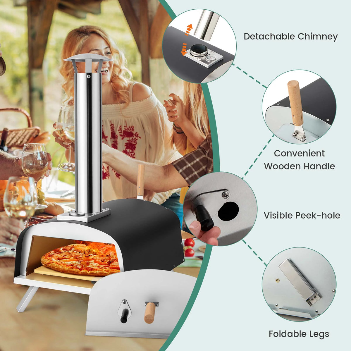 12 Multi-Fuel Propane & Wood Fired Pizza Oven X8260
