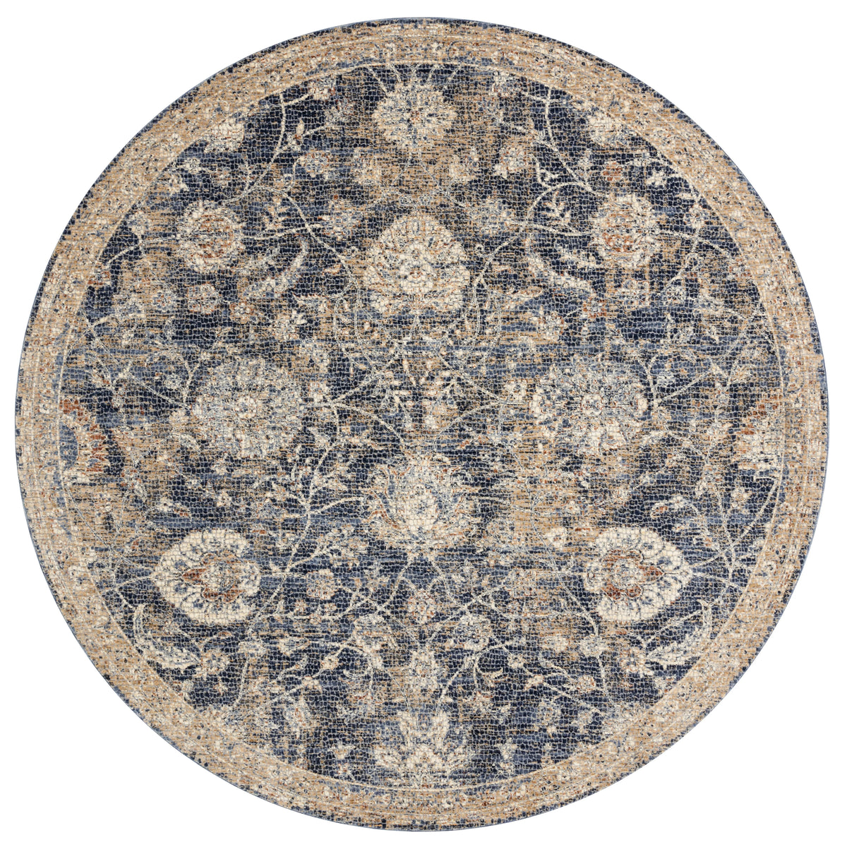 Blue Beige 7'10 x 7'10 Rug E25065