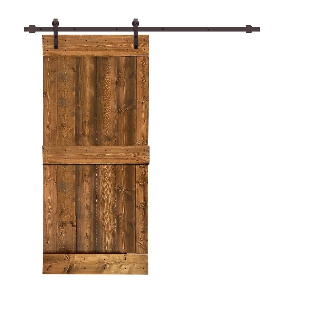 Charcoal Black Stained Wood Interior Sliding Barn Door with Hardware Kit N768042
