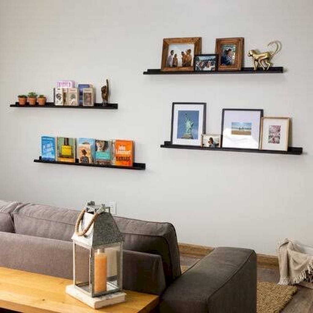 4 Piece Picture Ledge Wall Shelf Black H162929