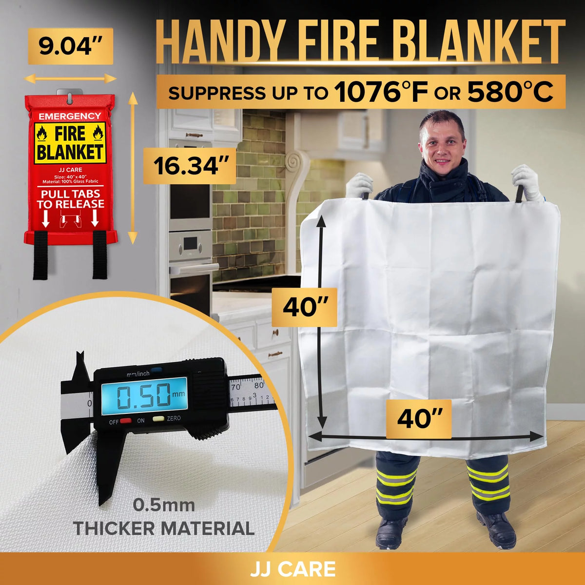 Fire Blanket 4 Packs with Hooks C593