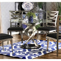 Round Clear Glass Top Dining Table in Silver G880093