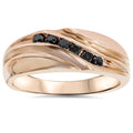 14K Rose Gold Black Diamond Wedding Ring R224282