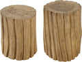Teak Stump Displays Set of 2 Brown A423