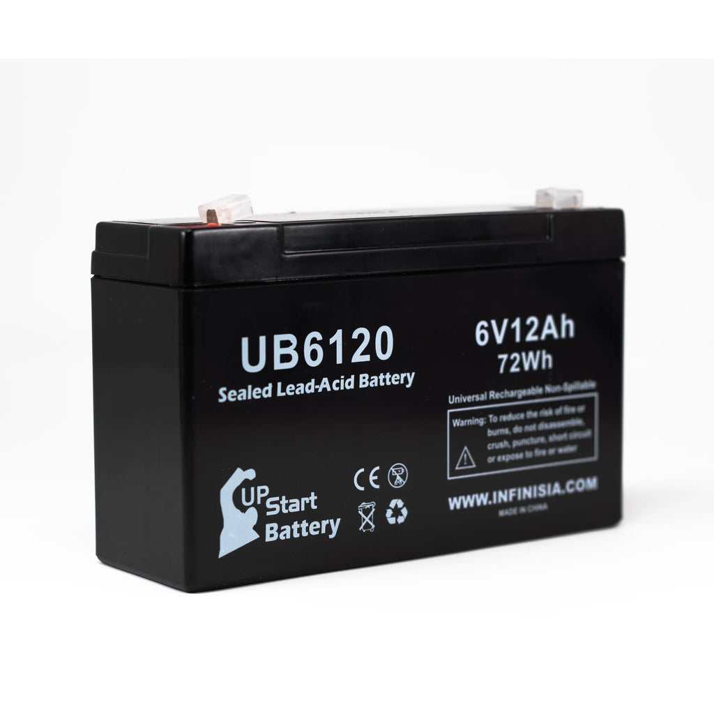 6V 12Ah Sealed Lead Acid Battery with F1 to F2 Terminal Adapters V328