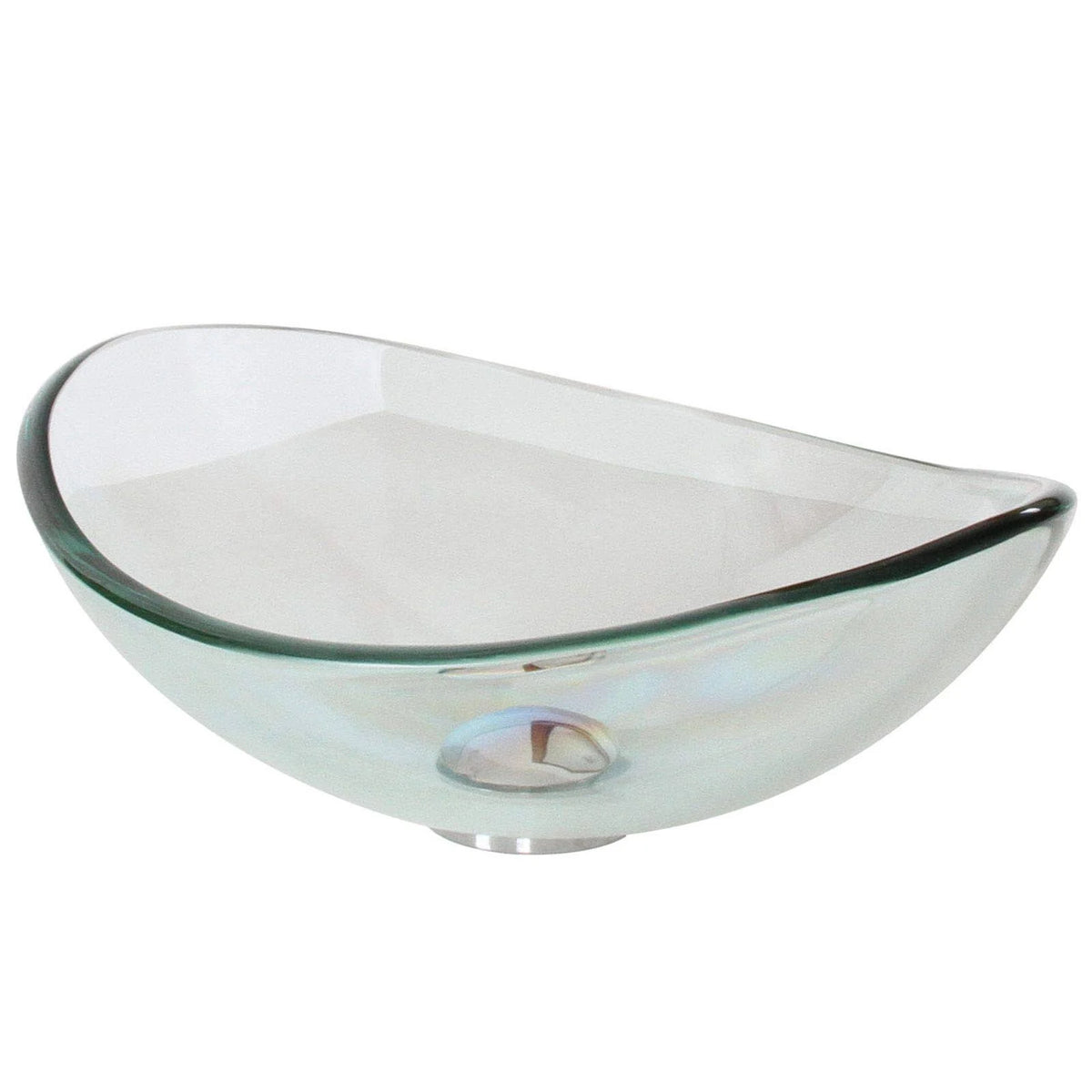 Oval Transparent Tempered Glass Bathroom Vessel Sink D863629