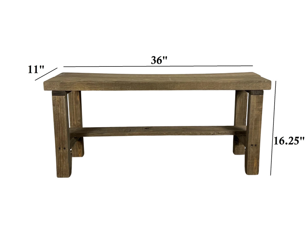 Solid Wood Entryway Accent Bench X7269