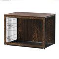 Wooden Dog Crate Furniture with Cushion and Tray Q396100