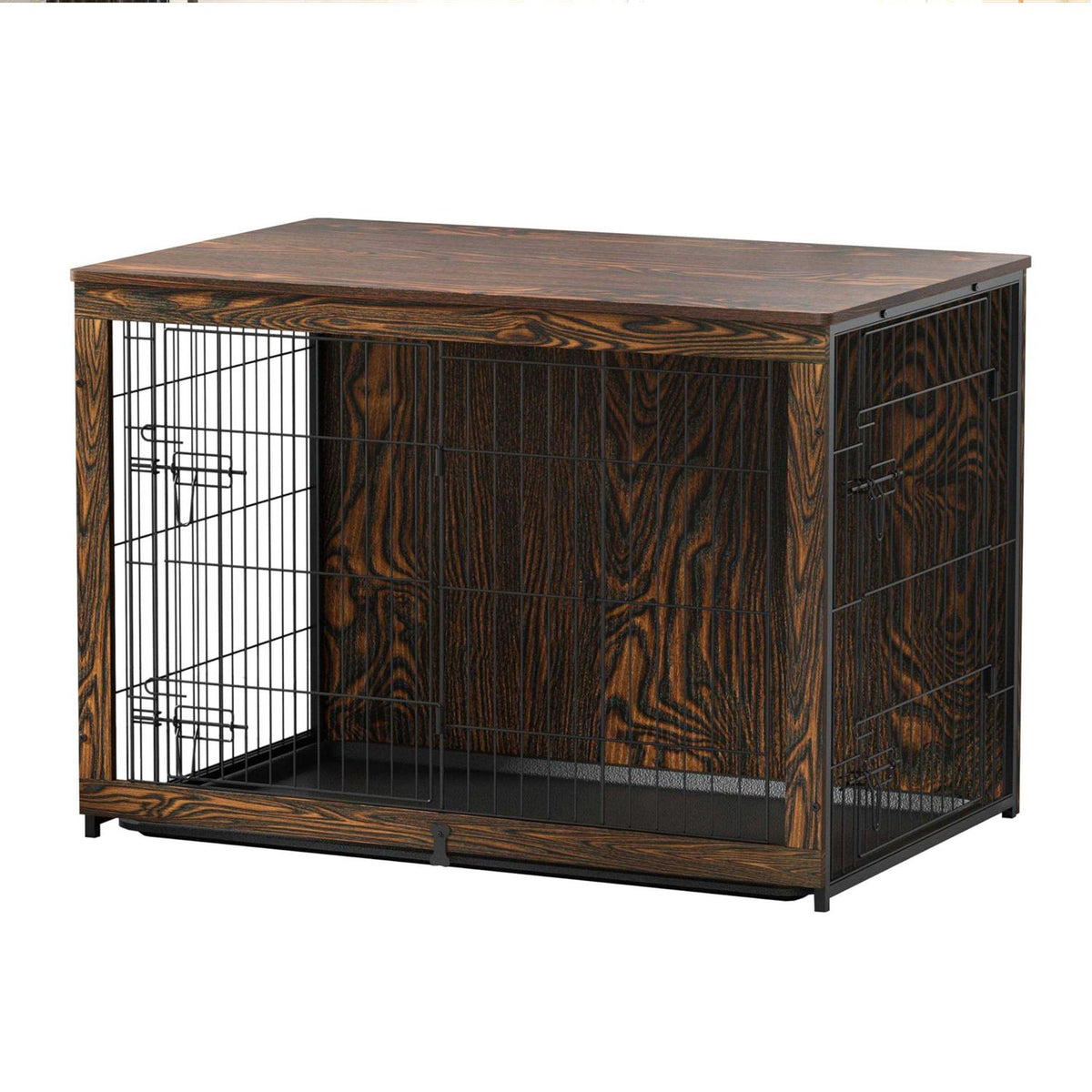 Wooden Dog Crate Furniture with Cushion and Tray Q396100
