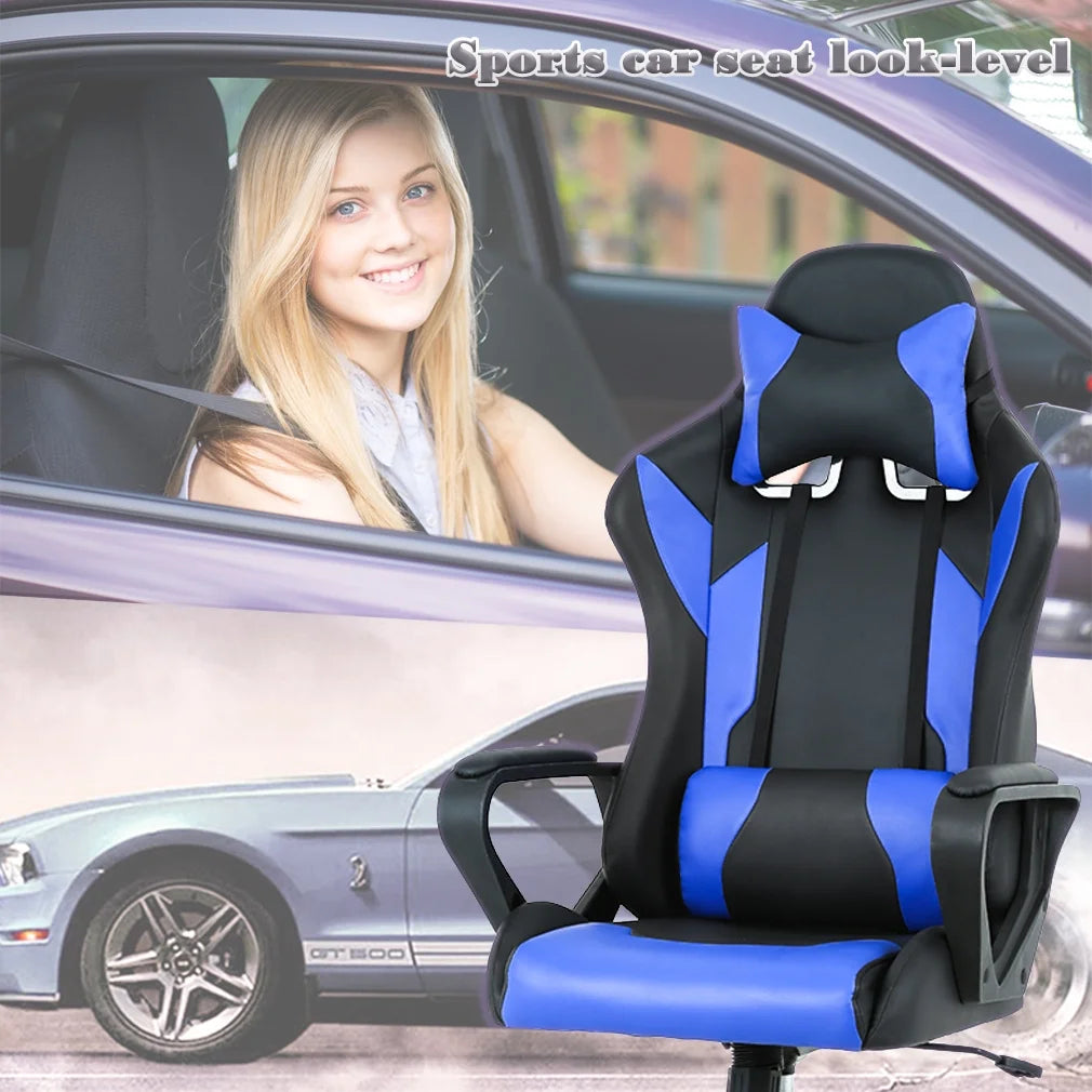 Blue Swivel Gaming Chair L444