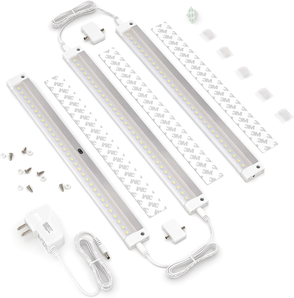 White Finish LED Dimmable Under Cabinet Lighting Kit, Cool White (6000K) Pack of 2 M841986
